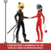 Miraculous Ladybug e Chat Noir 26 Cm